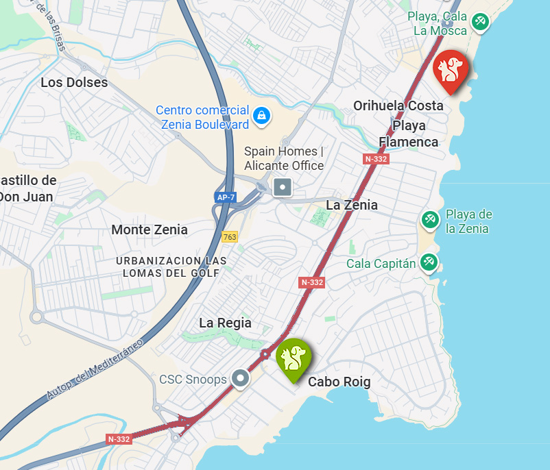 Mapa Playa Flamenca, Cabo Roig | Cómo nació la idea de Alerta Mascotas