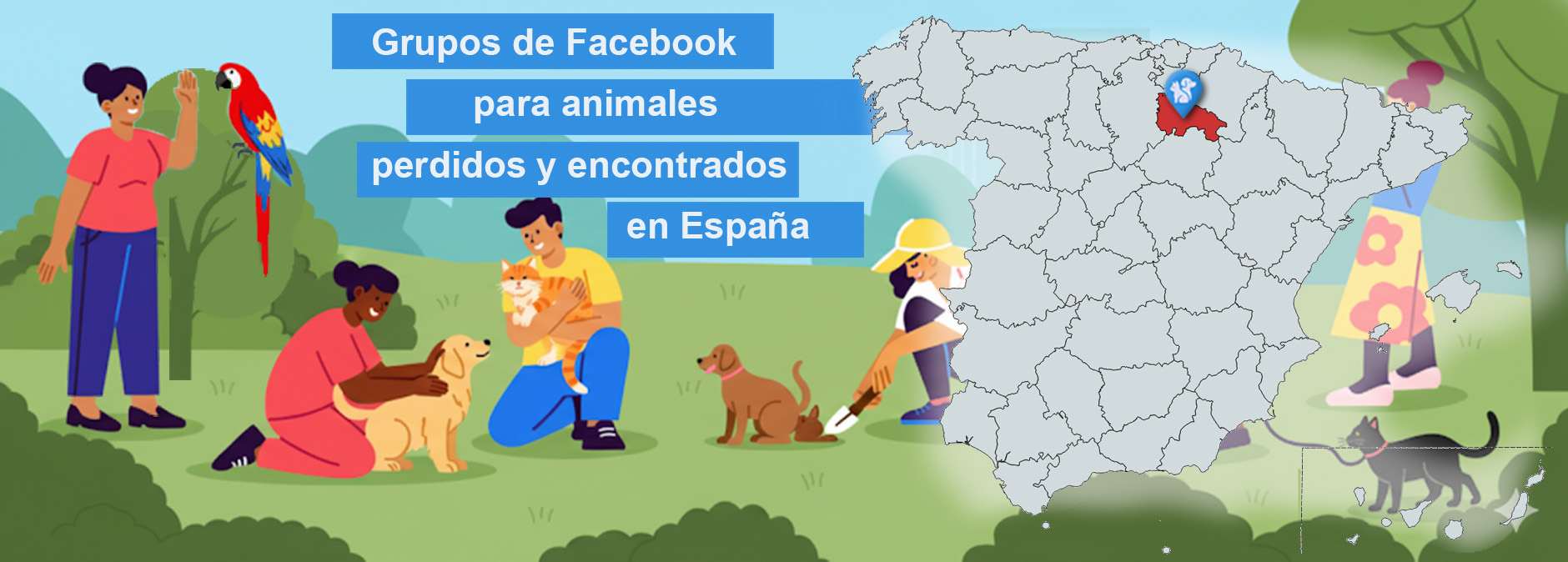 Grupos de Facebook para animales perdidos y encontrados en España